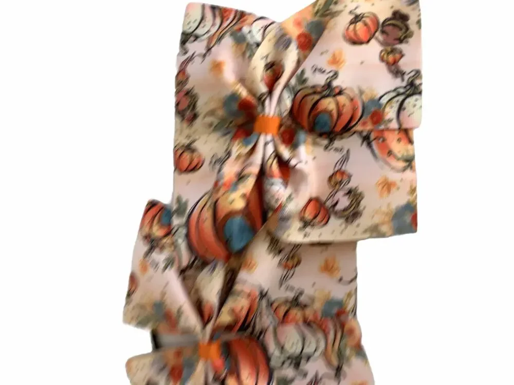 Girl’s 2 Pumpkin Fall Autumn Hair Bow Ties NEW